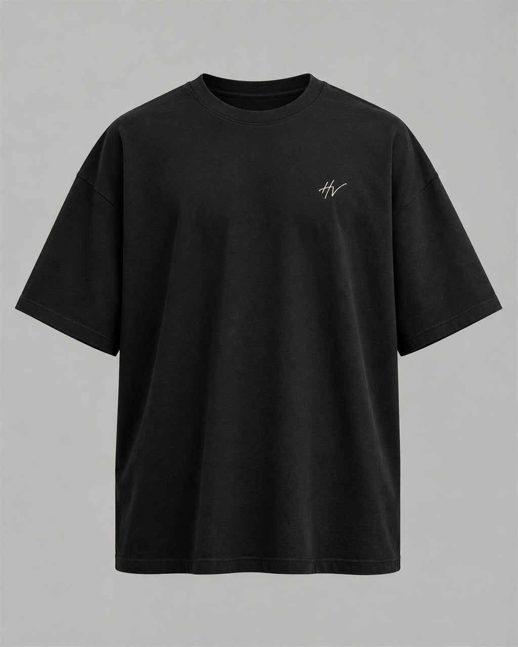HALVERE oversized tee in black, front view